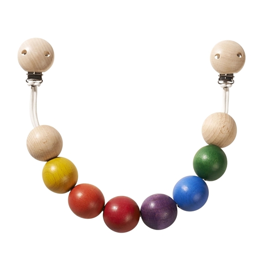 Chaîne de voiture d'enfant avec des perles de bois multicolores